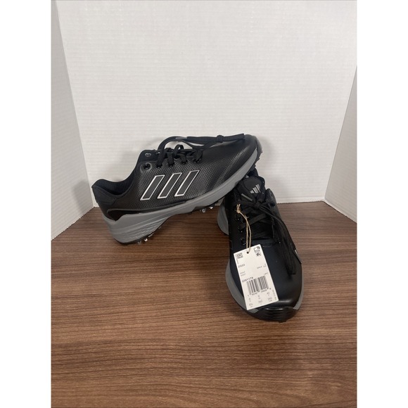 Adidas ZG23 Men's Size 8.5 Black Silver Metallic Grey Spikes Golf Shoes GW1178
